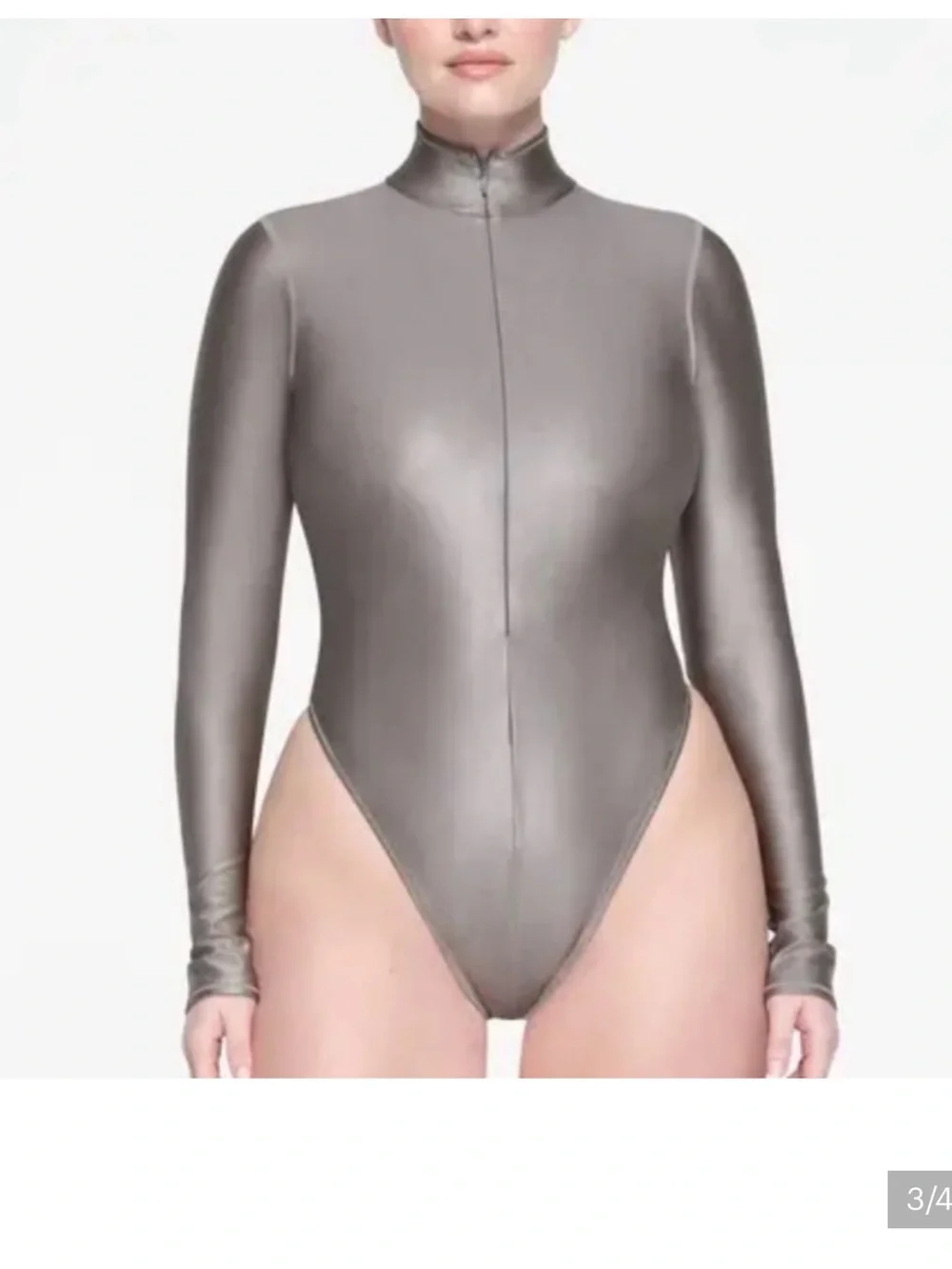 SKIMS half‎ zip swimsuit Smoke